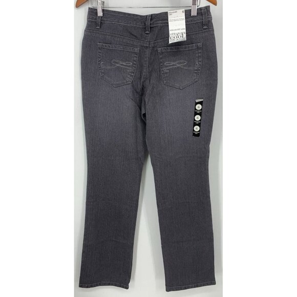 Style & Co Jeans Size 6 Grey Straight Leg Cool Stretch Denim Mid Rise Women New - Picture 4 of 8